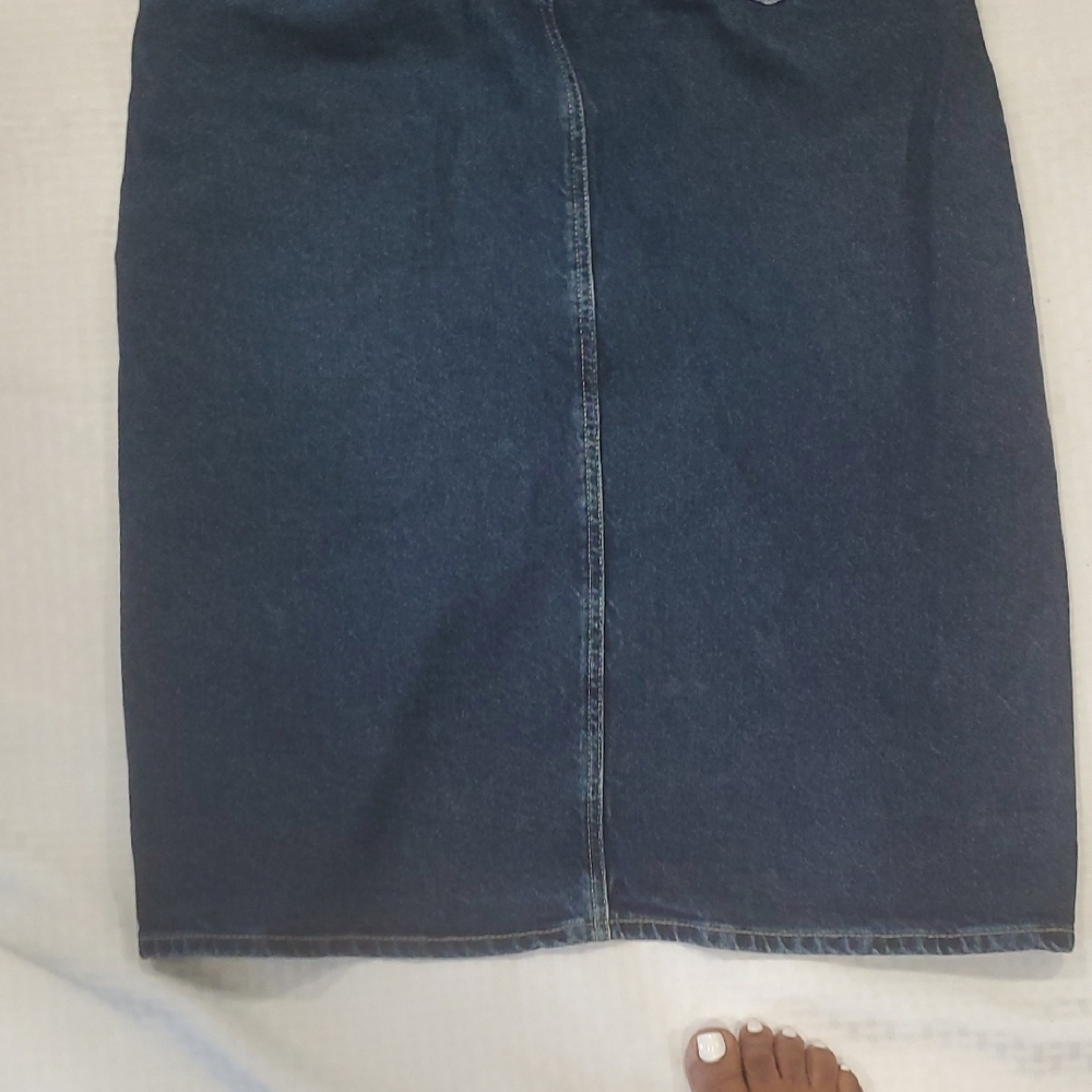 Forever 21 Blue Denim Midi Skirt Size L - Picture 12 of 13